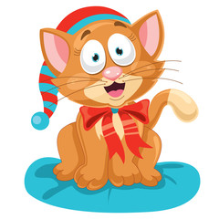 Cute Funny Little Cat Posing