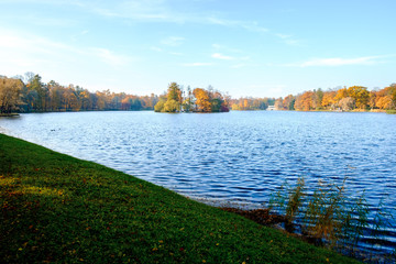 Lake in the Catherine park. Tsarskoe selo, Saint-Petersburg