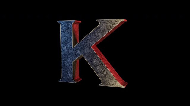 3D models of capital letters with alpha channel. Transparent background