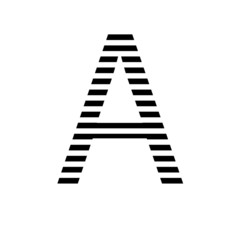 A, decorative letters, black and white, in patterns, alphabet