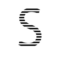 S, decorative letters, black and white, in patterns, alphabet