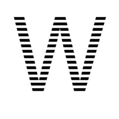 W, decorative letters, black and white, in patterns, alphabet