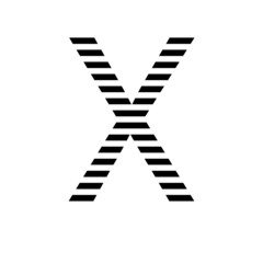 X, decorative letters, black and white, in patterns, alphabet