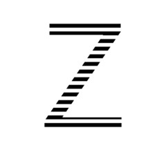 Z, decorative letters, black and white, in patterns, alphabet