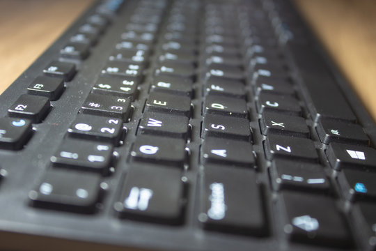 Wireless keyboard computer. Focus on the left side's keys.