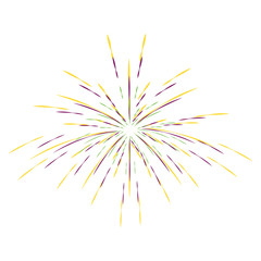 Isolated colored fireworks