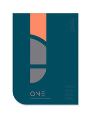 orange blue white number 1 one icon logo brochure flyer poster pamphlet cover design layout