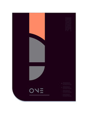 orange grey white number 1 one icon logo brochure flyer poster pamphlet cover layout