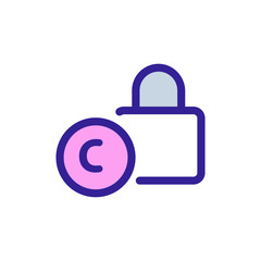 intellectual property icon vector. Thin line sign. Isolated contour symbol illustration