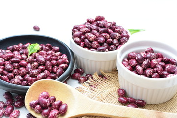 Very colorful natural bean grains