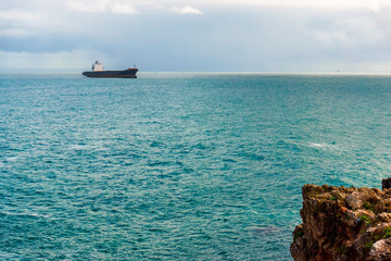 Cargo container Ship near Boca do Inferno &ndash; Cascais, Portugal