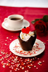 Sweet love cupcakes,,valentines day concept and selrctive focus