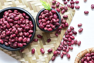 Very colorful natural bean grains