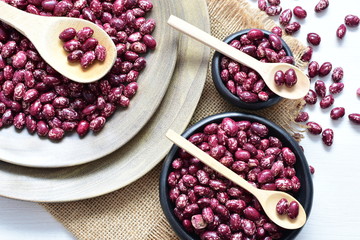 Very colorful natural bean grains