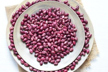 Very colorful natural bean grains