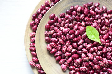 Very colorful natural bean grains