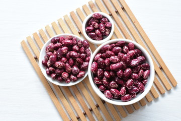 Very colorful natural bean grains