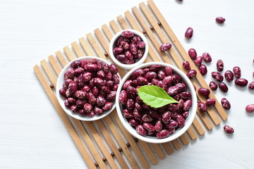 Very colorful natural bean grains