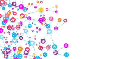 Social media marketing, Communication concept.