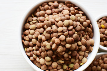 Very colorful natural lentil grains
