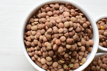 Very colorful natural lentil grains