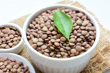 Very colorful natural lentil grains