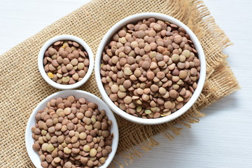 Very colorful natural lentil grains