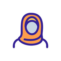 Hijab woman icon vector. Thin line sign. Isolated contour symbol illustration
