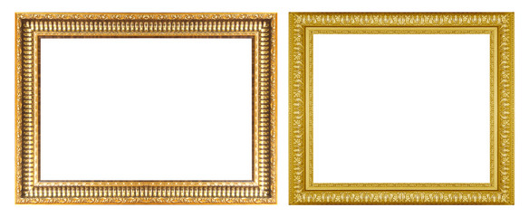 gold picture frame isolated