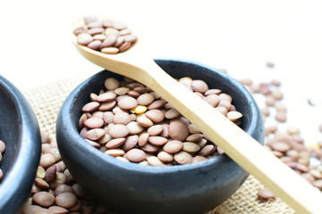 Very colorful natural lentil grains