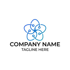 Modern and simple logo design for technology and internet