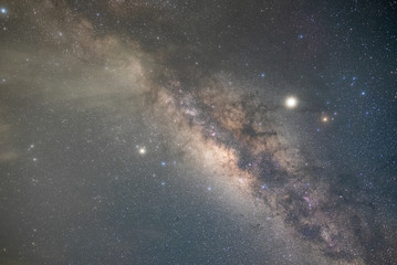 The stars and the milky way in the night sky are very beautiful.