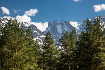 Mountain landscape. A beautiful panorama on high mountains. Nature of the North Caucasus