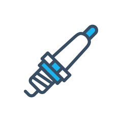 Spark plug icon color fill style