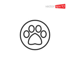 Paw animal Icon Design Vector