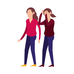 Fototapeta premium girls friends avatars characters icon