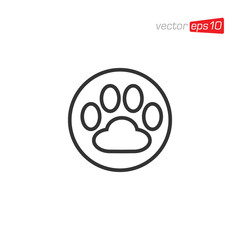 Paw animal Icon Design Vector