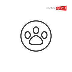 Paw animal Icon Design Vector
