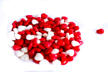 red hearts on white background