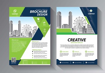 Business abstract vector template. Brochure design, cover modern layout, annual report, poster, flyer in A4 with colorful triangles, geometric shapes for tech, science, market with light background