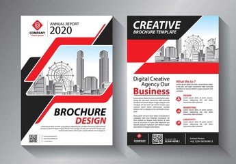 Obraz premium Business abstract vector template. Brochure design, cover modern layout, annual report, poster, flyer in A4 with colorful triangles, geometric shapes for tech, science, market with light background