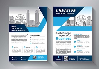 Business abstract vector template. Brochure design, cover modern layout, annual report, poster, flyer in A4 with colorful triangles, geometric shapes for tech, science, market with light background