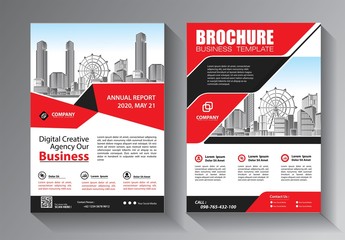 Business abstract vector template. Brochure design, cover modern layout, annual report, poster, flyer in A4 with colorful triangles, geometric shapes for tech, science, market with light background