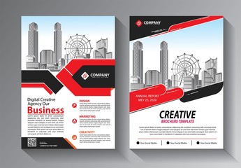 Business abstract vector template. Brochure design, cover modern layout, annual report, poster, flyer in A4 with colorful triangles, geometric shapes for tech, science, market with light background