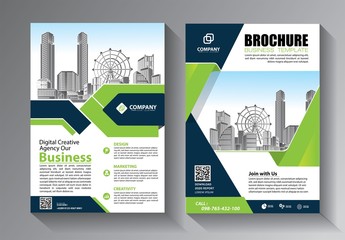 Business abstract vector template. Brochure design, cover modern layout, annual report, poster, flyer in A4 with colorful triangles, geometric shapes for tech, science, market with light background