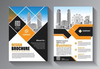 Business abstract vector template. Brochure design, cover modern layout, annual report, poster, flyer in A4 with colorful triangles, geometric shapes for tech, science, market with light background
