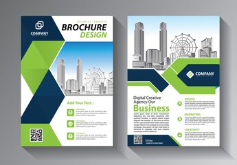 Business abstract vector template. Brochure design, cover modern layout, annual report, poster, flyer in A4 with colorful triangles, geometric shapes for tech, science, market with light background