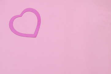 Pink heart on pastel pink background. Valentines day, Mother day or celebration concept.
