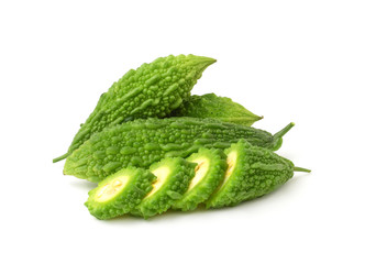 Bitter melon isolated on white background,Herbal Medicines.