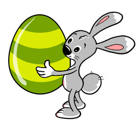 Cute easter bunny vector illustration, Cartoon Character